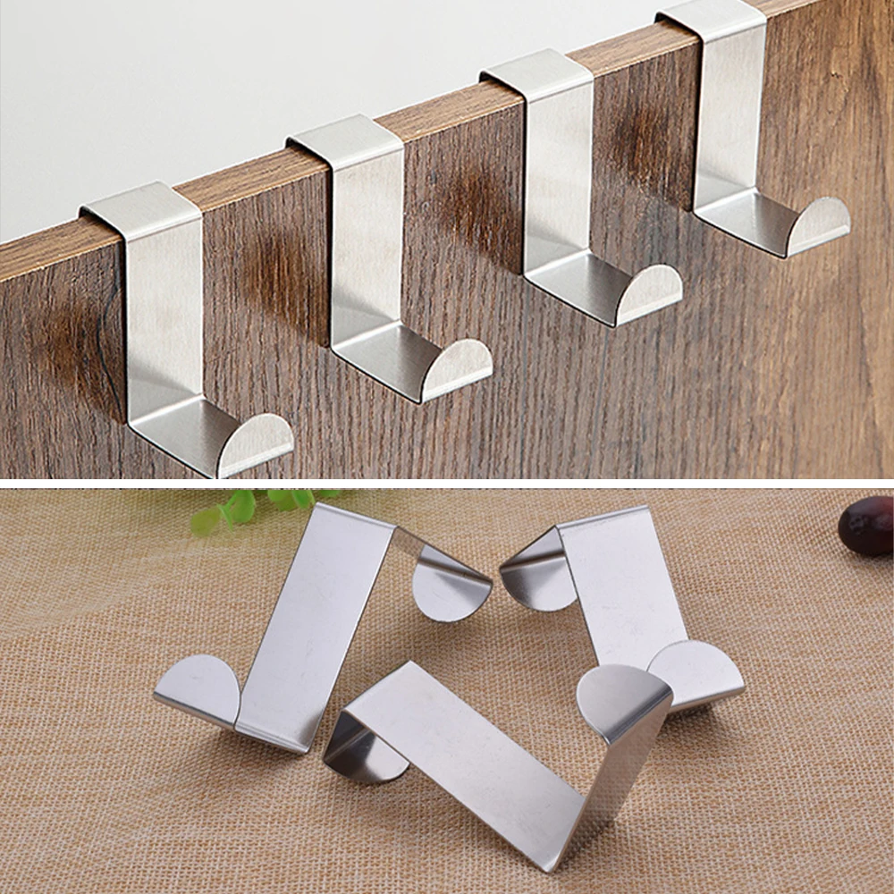 5/2/1Pcs Door Hook Stainless Steel Kitchen Cabinet Pull Over Door Hook Clothes Bedroom Bathroom Hanger Holder Multi door hook
