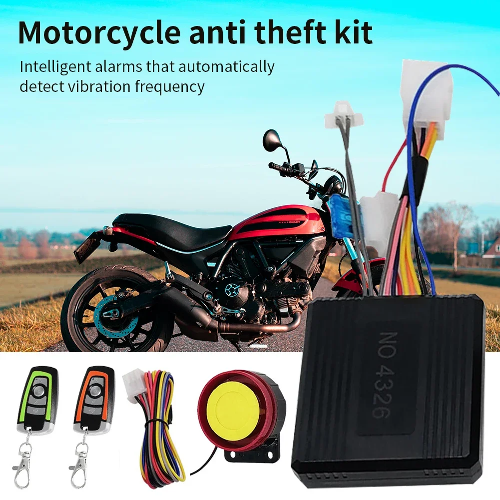Motorcycle Alarm 12V Motorcycle Alarm Without Installation 1 Way Anti-theft Alarm For Motorcycle Burglar Alarms Motorbike Security System