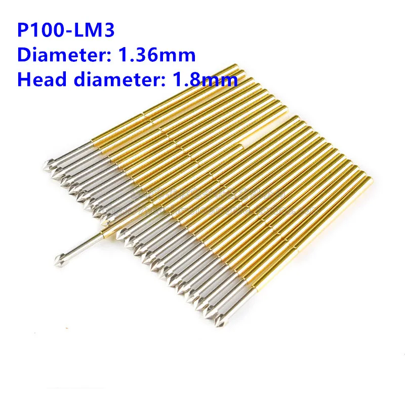 100 Pz/Scatola P100-Lm3 Testa A Corona 1.8Mm Sonda Di Prova A Molla Pogo Pin Per Strumento Di Ispezione Del Circuito Stampato