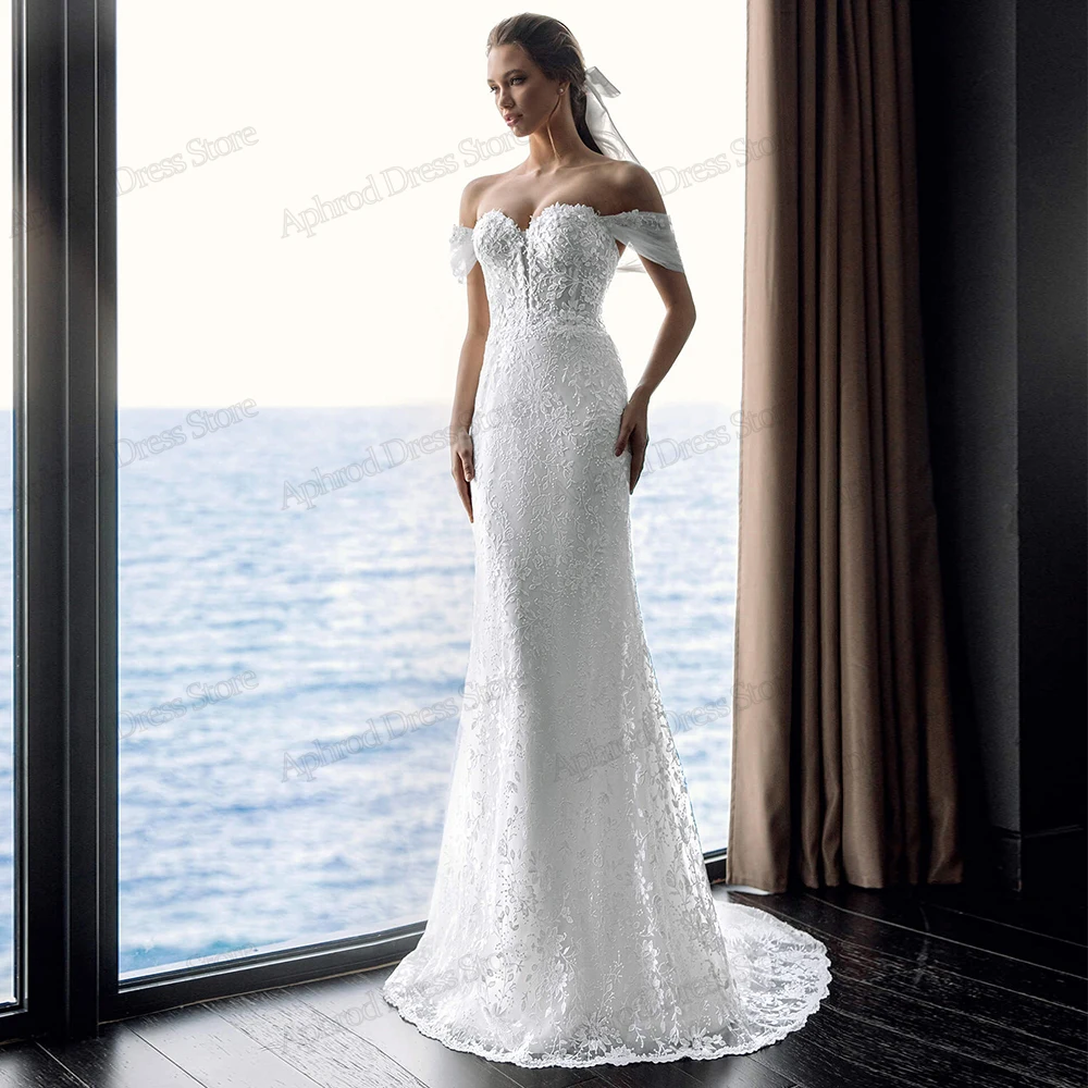 

Gorgeous Wedding Dresses Lace Sheath Mermaid Sweetheart Bridal Gowns Floor Length Robes For Formal Party 2024 Vestidos De Novia