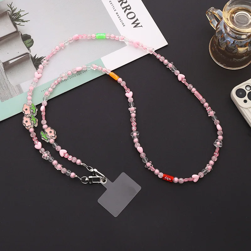 New universal acrylic mobile phone lanyard neck strap, mobile phone lanyard anti loss lanyard grip chain, crossbody accessory