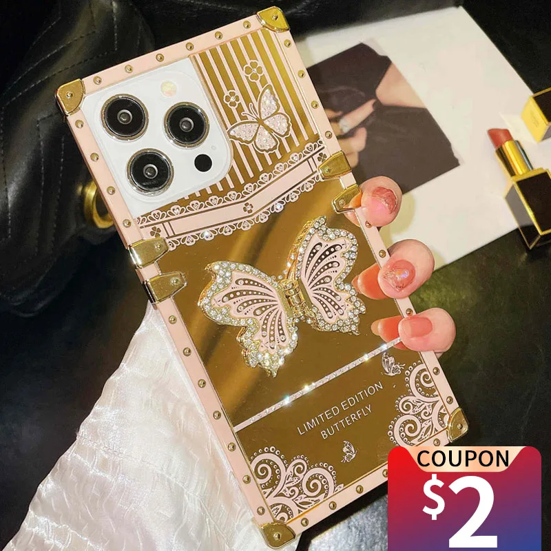Butterfly Bling Glitter Phone Case For Iphone Luxury Silicone_voghion.com