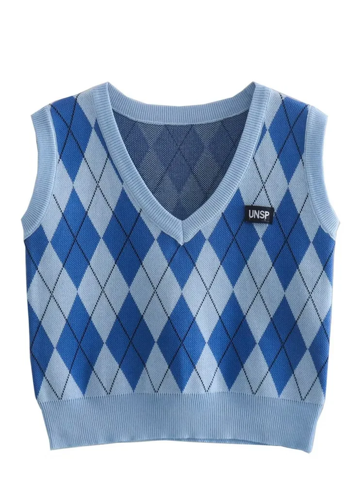 

Женский трикотажный топ без рукавов, с V-образным вырезом