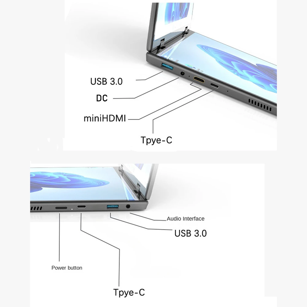 2024 2 IN 1 Tablets PC 360 Flip Laptops Windows 11 Netbook YOGA 10.5 Inch Dual Touch Screen Intel N95 32GB DDR4 1TB M.2 WiF 6