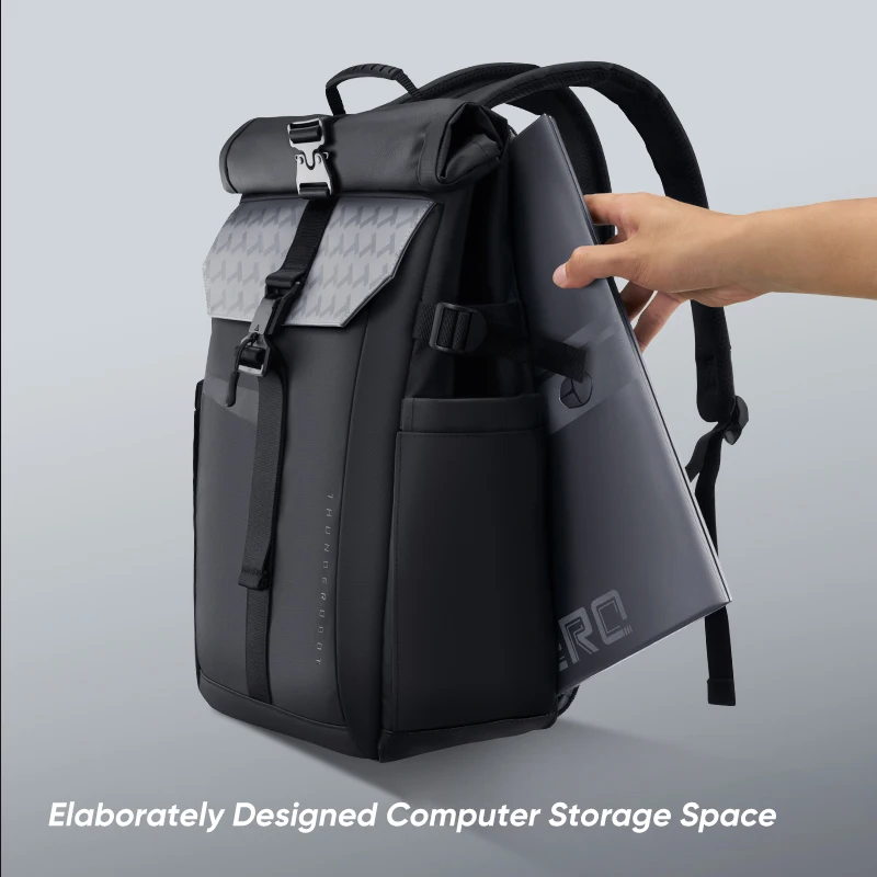 Thunderobot Preto Guerreiro Pro Laptop Mochila Armazenamento de Partição Anti-ladrão Grande Capacidade Male Business Bolsa 17.3 - Imagem 4
