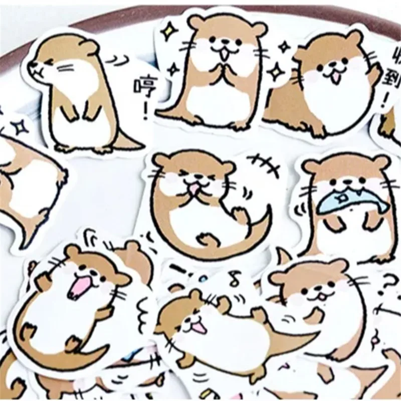 Charming Otter-Themed Washi Sticker Collection - 45 pcs