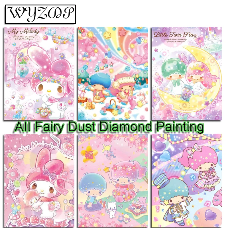 Cartoon Fairy Dust Diamond Painting Art Full Diamond Embroidery Gem Cross Stitch Art Home Decor