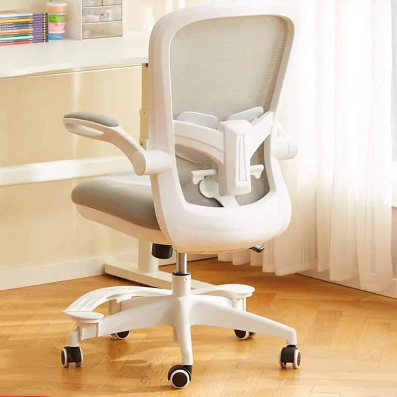 Swivel Playseat Office Chairs Simple Bedroom Living Room Vanity Mesh Designer Computer Chair White Sillas De Oficina Furniture the combination of office tables and chairs is simple and modern for four people