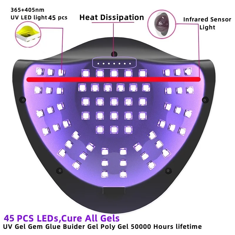UV 라이트 젤 광택제 매니큐어 캐빈 LED 램프, 손톱 건조 기계, 전문 장비