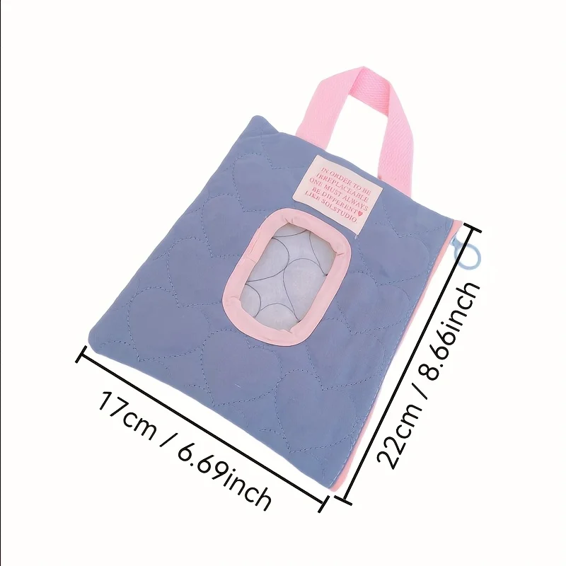 인스타 스타일 한국어 버전 차량용 티슈 박스, 귀여운 유모차 티슈 파우치, 휴대용 풀아웃 플립탑 티슈 박스