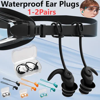 1-2Pair Swim Ear Plugs Silicone Waterproof Anti-noise Pool Accessories Swimming Earplugs Water Sports Swim Swimming Ear Plugs 1