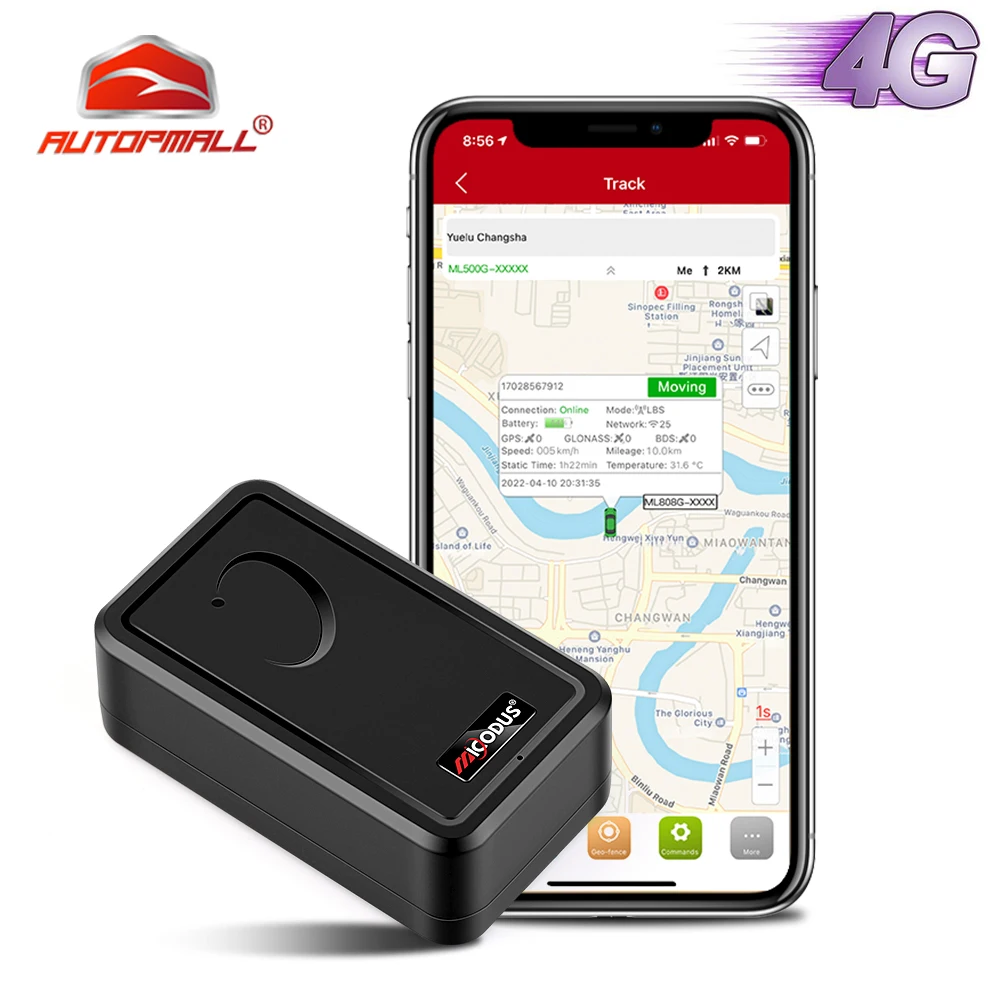 AUTOPMALL NEW 4G ML500G Car Tracker Strong Magnetic Container Tracking Device Temperature Monitoring Fleet GPS Tracking System