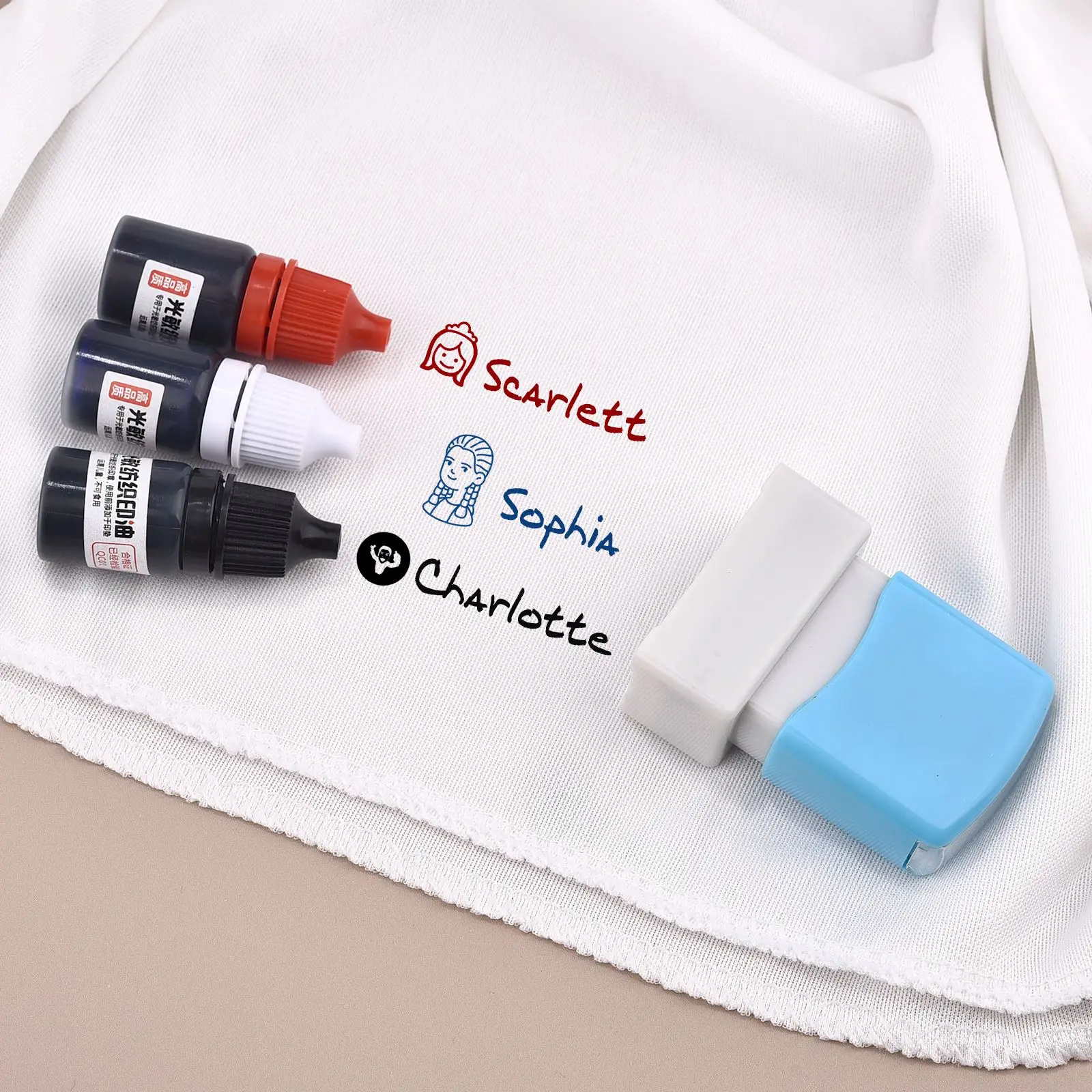 1PC 5ml Textile Ink Waterproof Special For Students Children Name Stamp Printing On Clothing Wash Not Fade