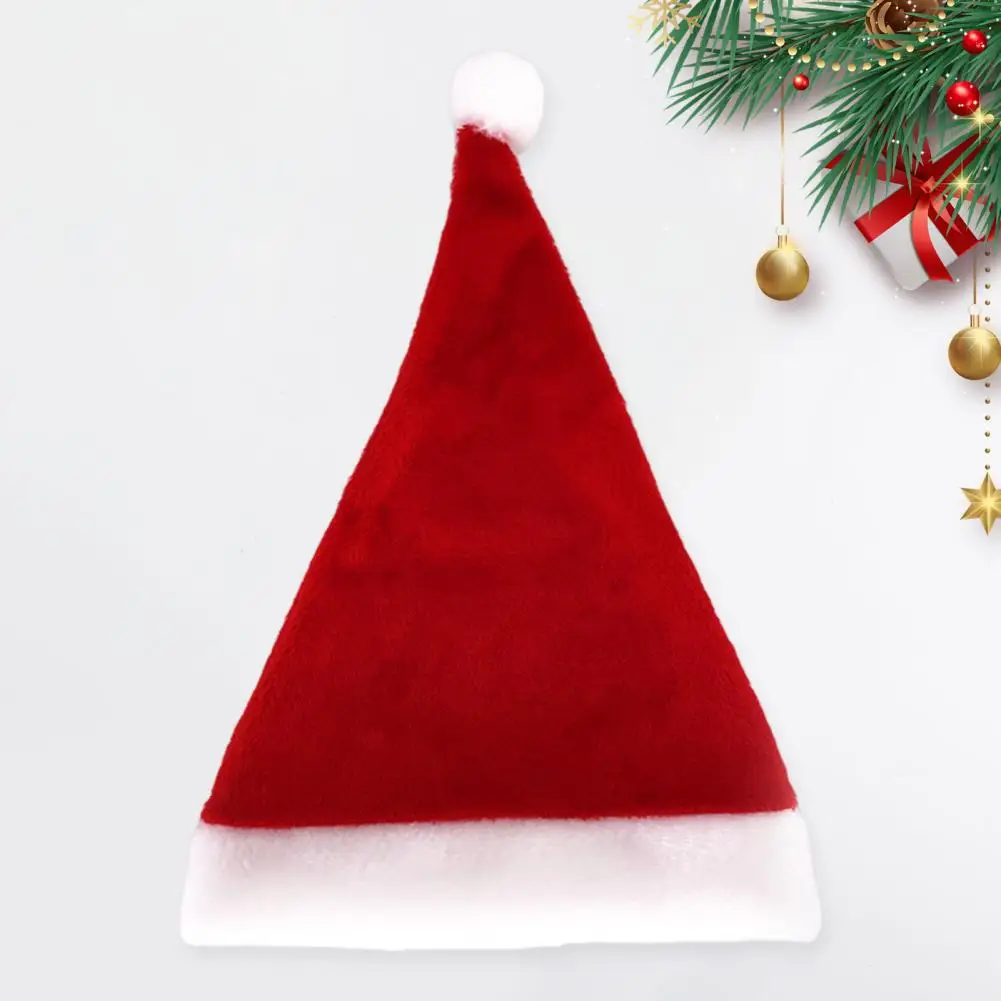 29*39cm Santa Hat For Women Men Kids Plush Velvet Christmas Hats Soft Holiday Dress-up Accessory For New Year Party Supplies