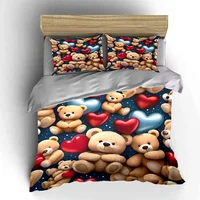 Ensemble cadeau décoratif d'ours en peluche, plusieurs tailles pour chambre d'enfant et d'adulte, magnifique ensemble de literie 3 pièces, cadeau 6