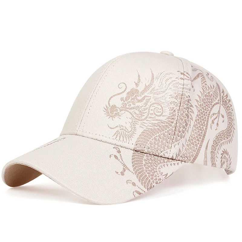 Eladó Unisex Arany Sárkány Nyomtatású Snapback Baseball Sapkák Tavaszi és Őszi Kültéri Állítható Hétköznapi Kalapok Napvédő Kalap_voghion.com