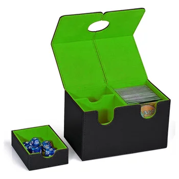 Scatola portaoggetti per carte collezionabili da 200+ Custodia per mazzo di carte comandante in pelle PU Porta carte con chiusura magnetica adatta per carte da gioco magiche 1