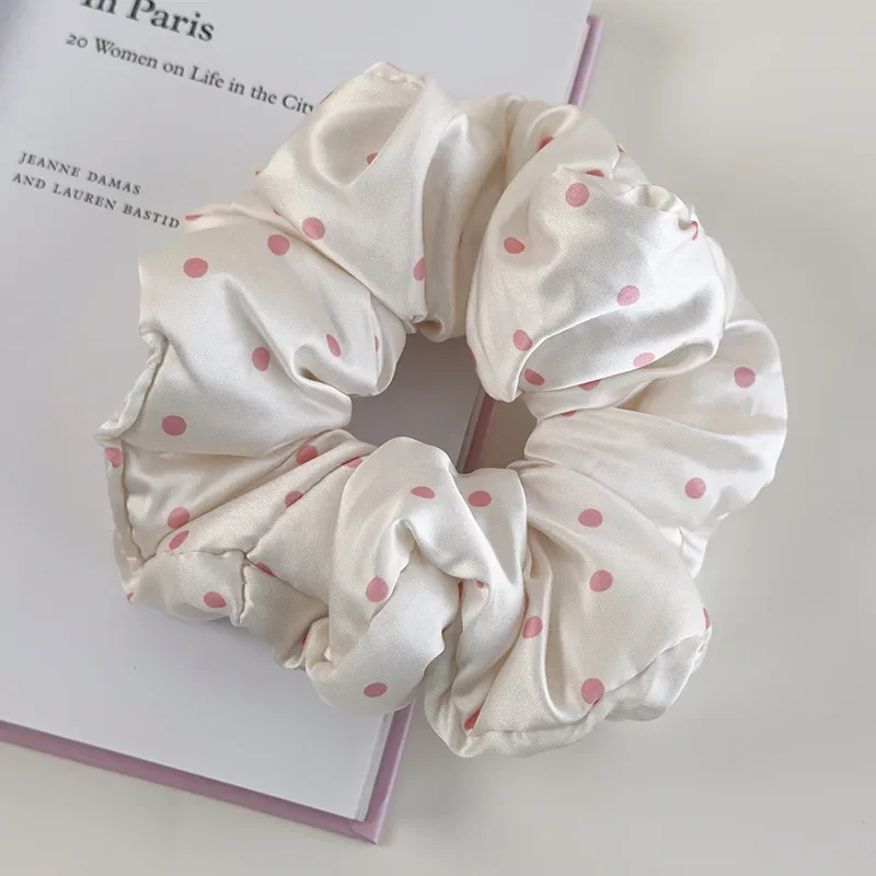 Elegante Haar-scrunchies Mit Pünktchen- Und Blumenmuster Für Damen_voghion.com