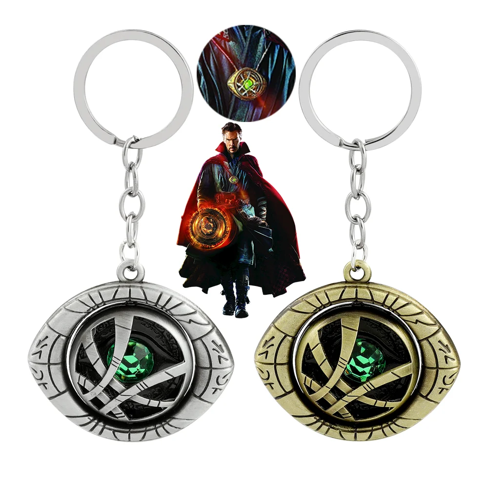 

Marvel Avengers Keychain Superhero Doctor Strange Eye Of Agamotto Rotatable Metal Pendant Keyring Car Backpack Key Holder Gifts