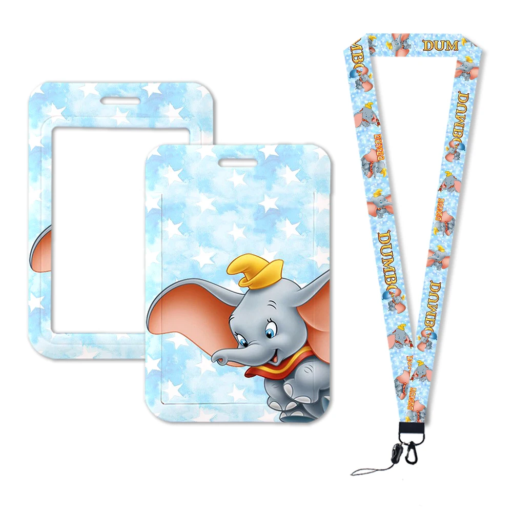 Disney Dumbo Cartoon Elephant Lanyard for Keys Chain ID Credit Card Bank Card Holder Students Bus Case Holder Gift for Kids key case,key organizer,card case holder