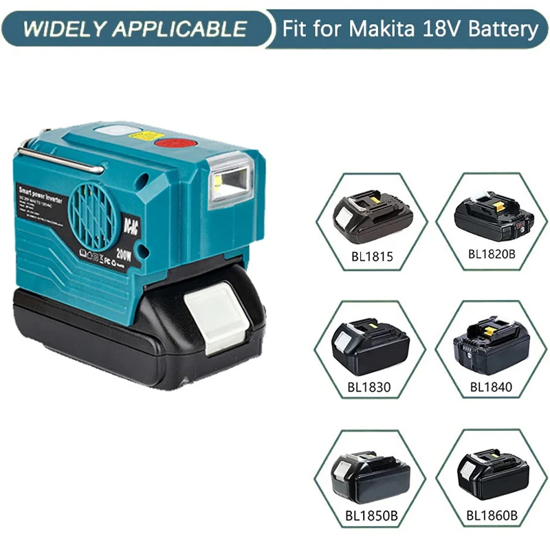 電源インバーターマキタ 18V バッテリーから 120V/220V AC 出力 