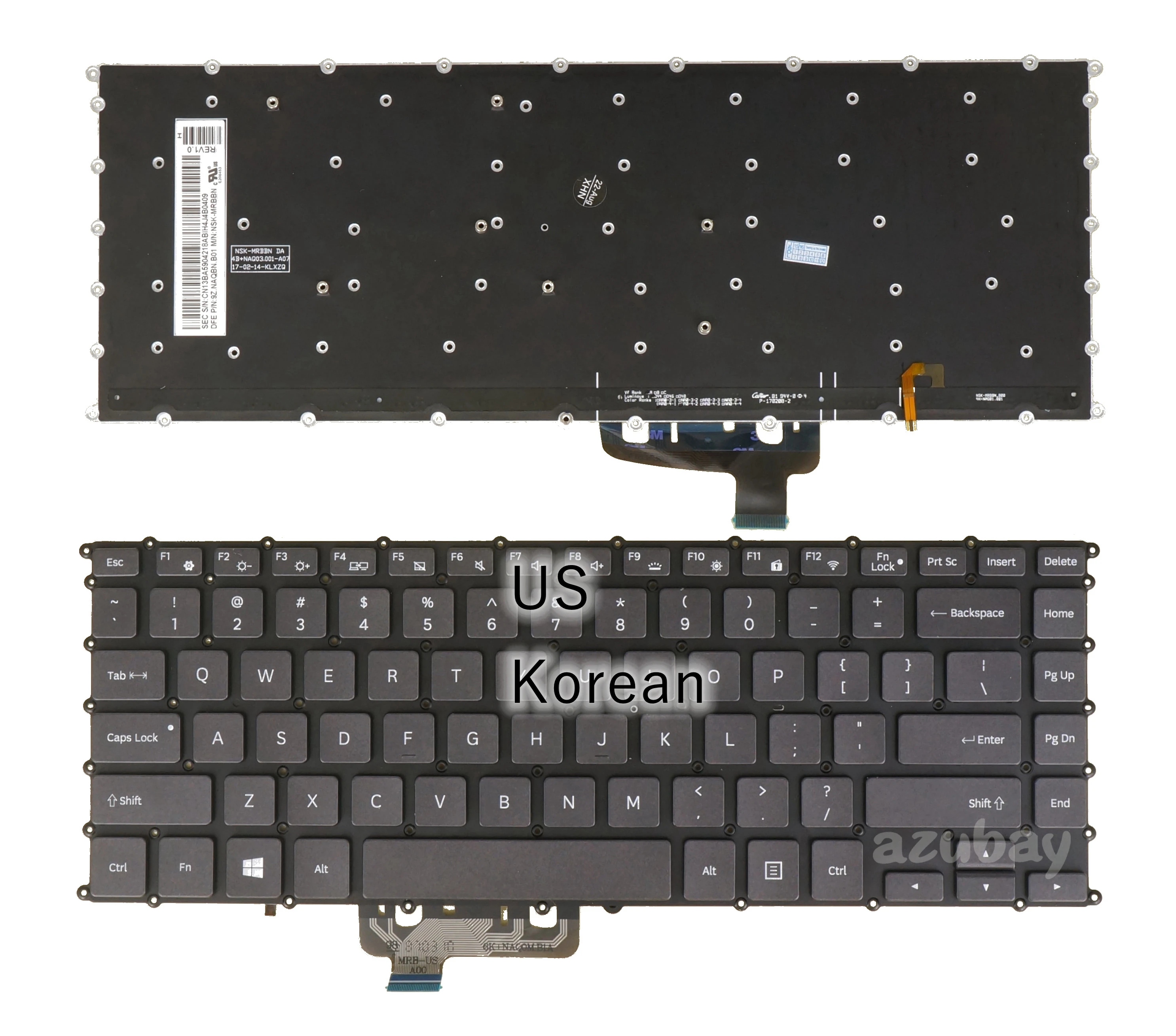 Nós Teclado Coreano para Samsung Série Notebook Np940x5n Np940x5n-x01us Np940x5m Np940x5m-x01us 9z. Naqbn. B01 Nsk-mrbbn Backlit