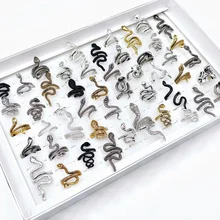  12/24/36Pcs Vintage Punk Animal Rings for Men and Women Rock Gothic Snake Mixed Ring Party Charm Fashion Jewelry Gift Wholesale 