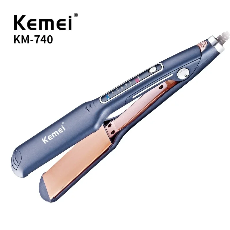 Kemei Km-740 Portable Professional Led Six-speed Flat Iron Negative Ion Anti-scald Hair Straightener Curling Iron