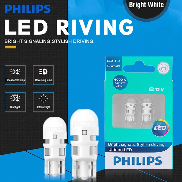 2X Philips Ultinon Pro3000 LED T10 W5W 12V 11961U30CWB2 6000K Cool