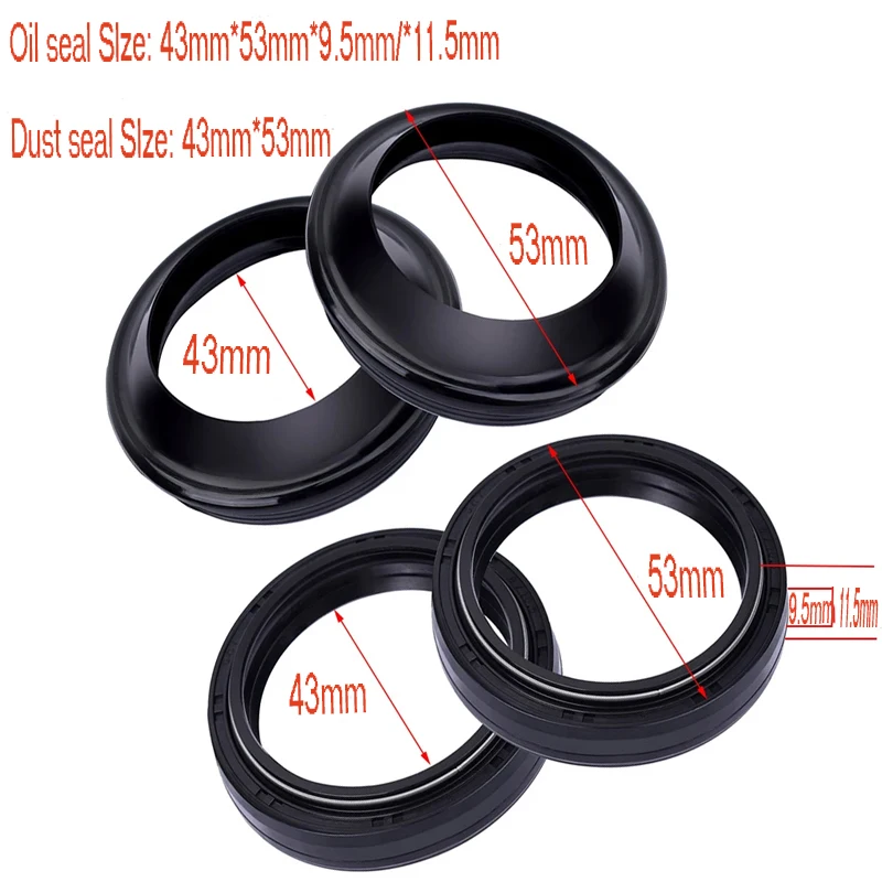 

43x53x9.5/11.5 Motorcycle Absorber Front Fork Damper Oil Seal 43 53 Dust Seal Cover Shock Absorber 43*53*9.5/11.5