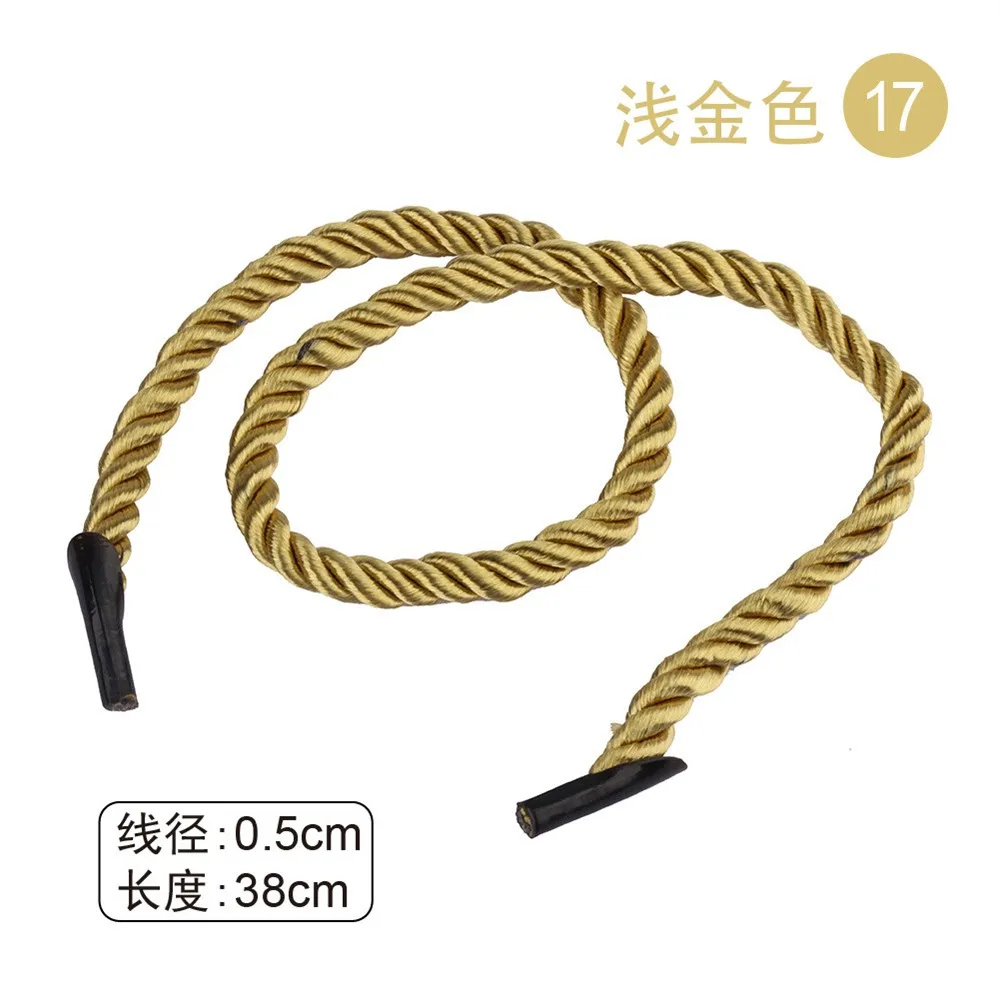 10pcs~100pcs Handbag Rope 38cm Long 5mm Thick 3 Strand for Gift Bag Box Hand Rope 21 Colors