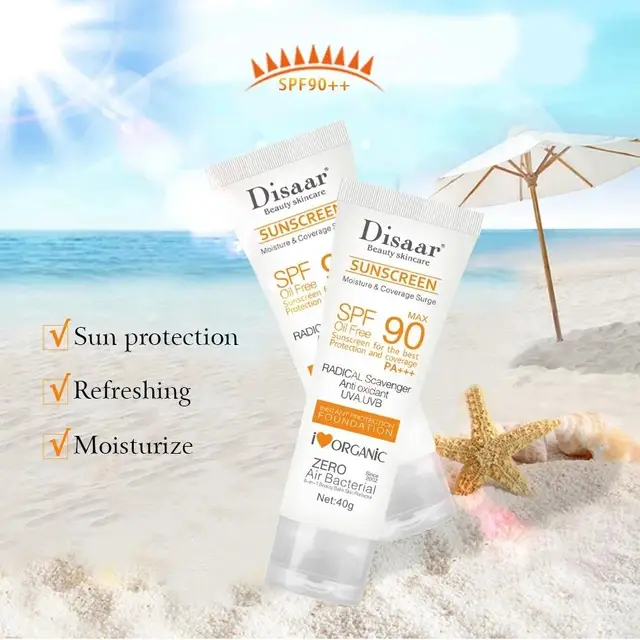Crema solare sbiancante per il viso e il corpo SPF 90 Crema solare protettiva per la pelle Anti-età Controllo dell'olio Idratante Cura della pelle 4