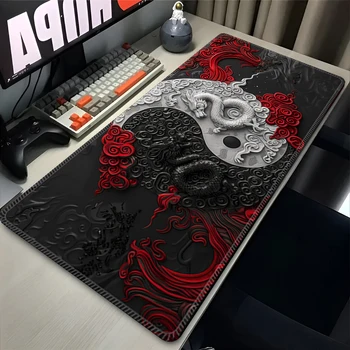 Mouse Pad Black White Non-Polar Table Mat Extra Large Keyboard Mousepad Thickened Customizable Game Mat Home Office Tablecloth