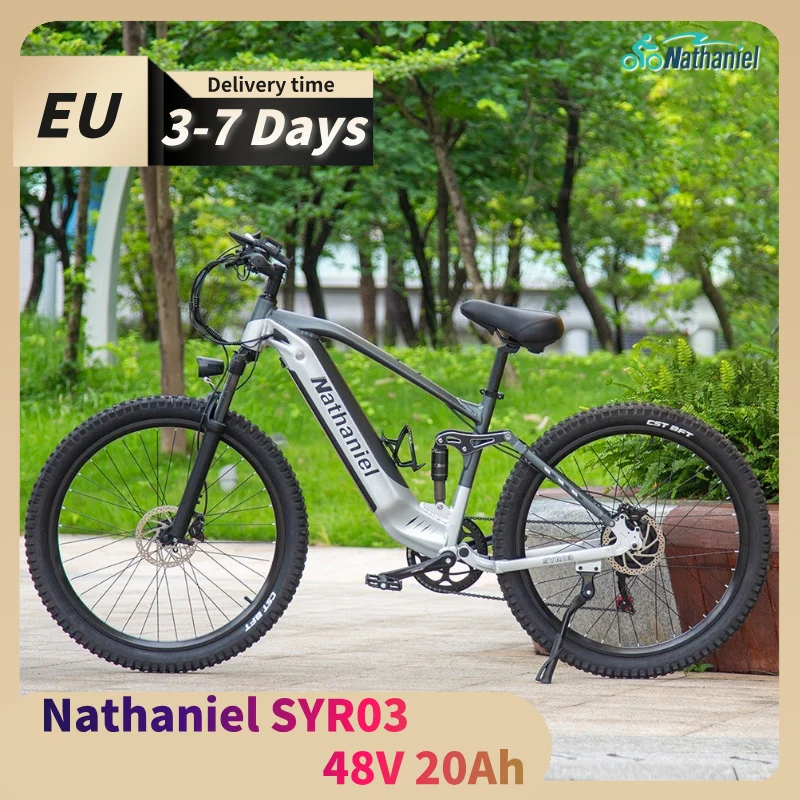 Vélo électrique 1000W 48V 20AH, E-Bike 27,5 pouces longue portée pour la montagne et la route, Vélo électrique pour adultes, VTT