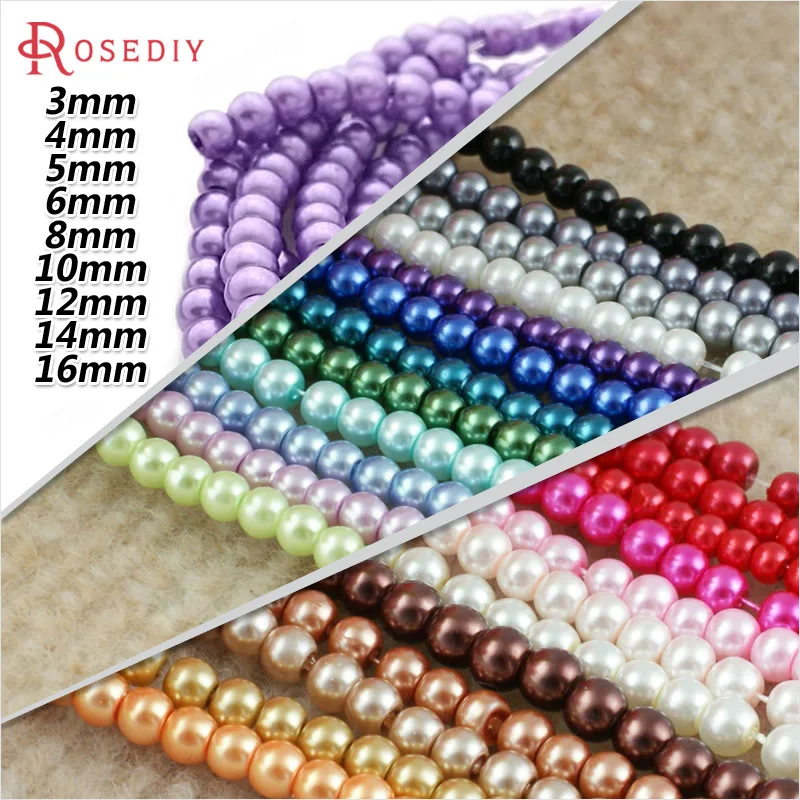 Vibrant Glass Dyeing Color Round Imitation Pearl Beads for DIY Jewelry and Accessories