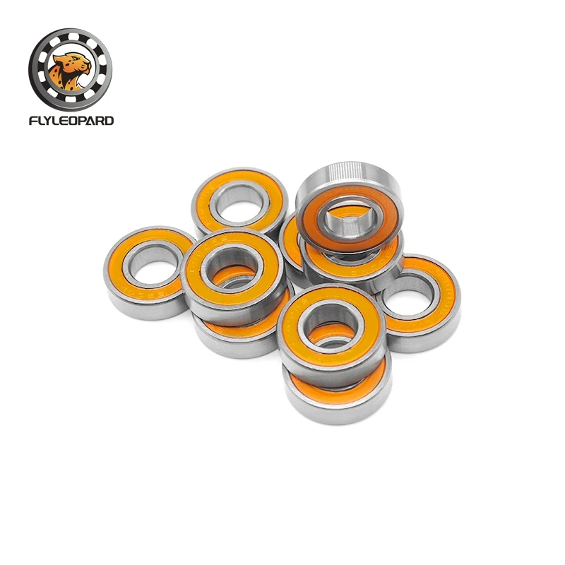 오렌지 고무 밀봉 미니어처 딥 그루브 볼 베어링 10개 6900 RS 6900-2RS 고품질 10x22x6 mm ABEC-7 625 695 2RS