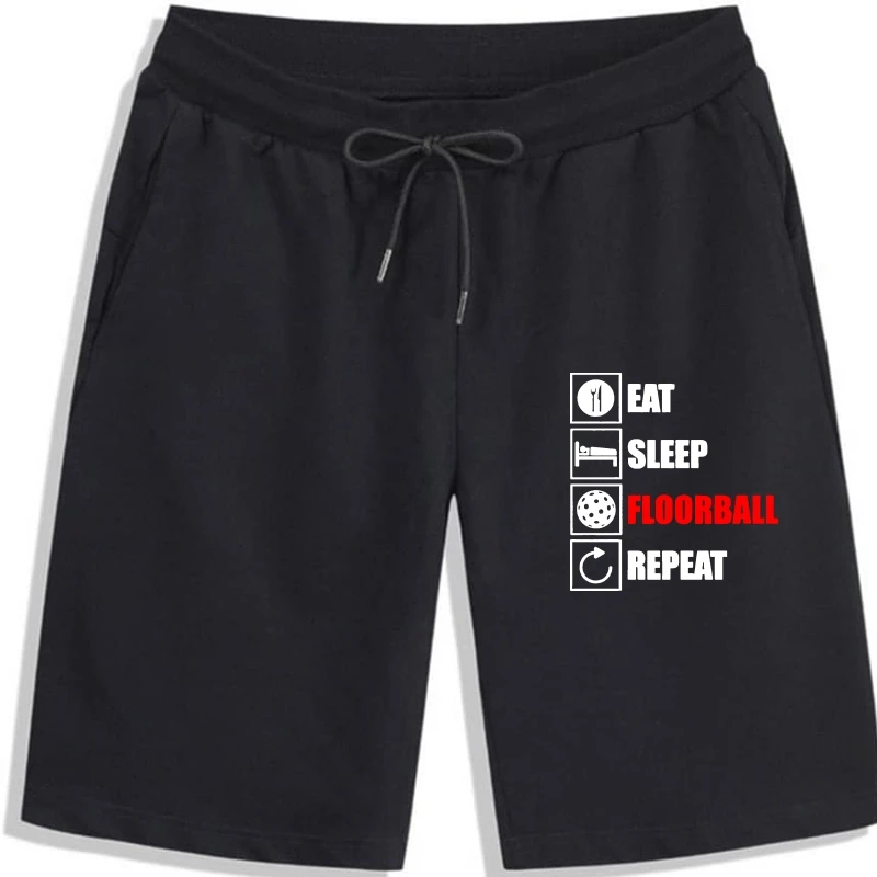

Шорты Floorball с надписью «Eat Sleep», стильные весенние мужские шорты, повседневные супер хип-хоп мужские шорты