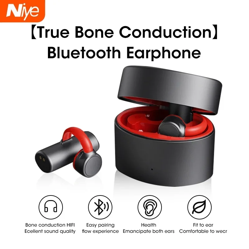 

True Bone Conduction Earphone Wireless Headphones Earcuffs Bluetooth 5.2 TWS Earbuds Headset Sports Bone EarHook Hifi Stereo