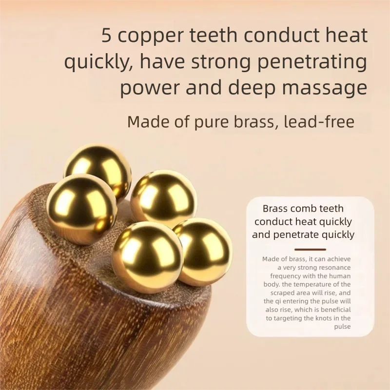 Eye Massage Tool Face Massager Wood Brass Small Lotus Eye Care Body Spa Facial Beauty Acupoint Skin Care Tool
