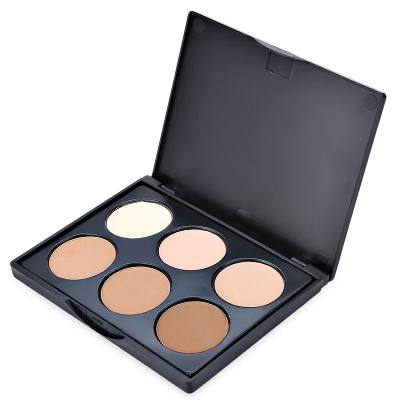 6 Colors Face Highlighter Powder Palette Corrector Concealer Powder Palette Contouring Highlighter Bronzer Makeup