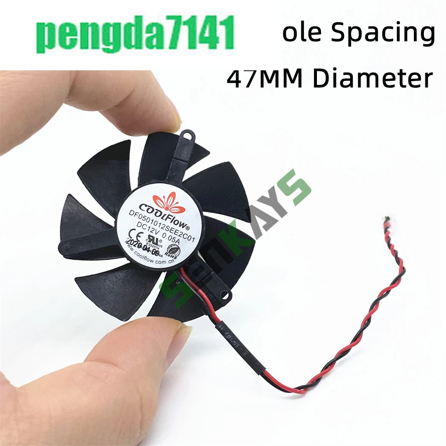 High Quality Ultra Quiet 45MM 47MM Diameter VGA Fan Blade  39mm Hole Spacing 12V 2pin scg353a047 pulse valve small diaphragm 1 1 2 diagonal mounting hole 47mm outer diameter 63mm