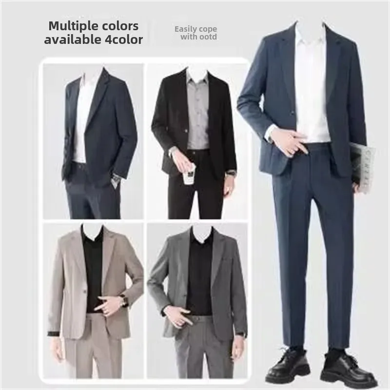 Slim Fit Men's Suit Jacket Casual Western Style Business Korean Version Lightweight Loose Fit Smooths Silhouette