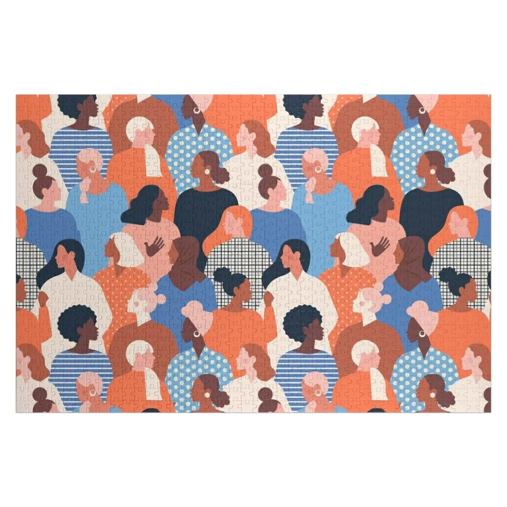 Women empowerment movement pattern. International women's day graphic. Jigsaw Puzzle Personalized Gift Iq Puzzle
