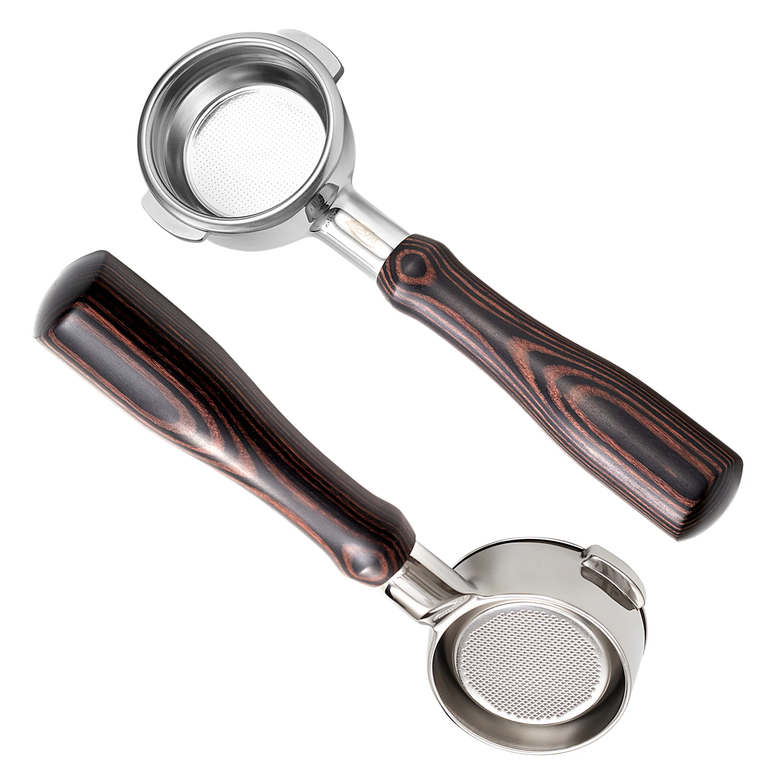 Ikape Portafiltro Senza Fondo Per Delonghi/Barsetto/Berivlle/Lamarzocco/Flair58/Ecm/Lelit/Wega Manico In Legno Colorato 51/54/58Mm