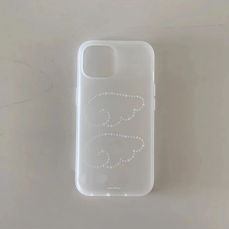Korean Lovely Stars Angel Wing Matte Phone Case