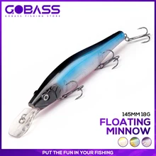 

GOBASS 145mm 18g Fishing Lure Minnow Hard Bait with 3 Strong Hooks Artificial Bait Crankbaits Wobblers For Pike Fishing Tackle