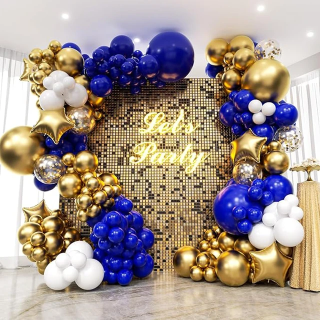 Royal Blue Gold Birthday Decorations  Royal Blue Gold Party Decorations -  Birthday - Aliexpress
