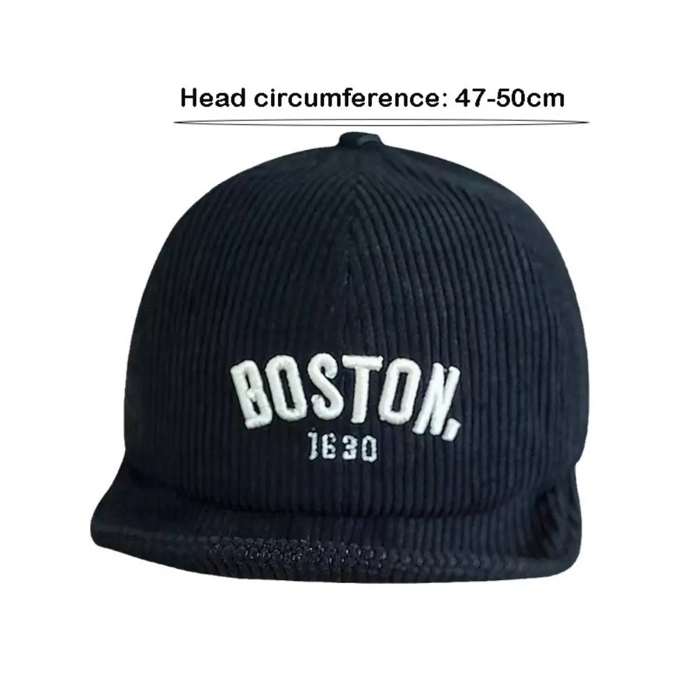 Corduroy Breathable Kids Cap with Embroidery Design