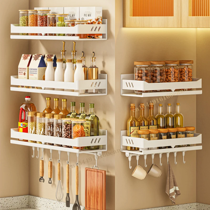 

New Multi-Layer Kitchen Multi-Functional Storage Spice Rack Simple Wall-Mounted Punch-Free Kitchen Bathroom Bedroom Storage Rack