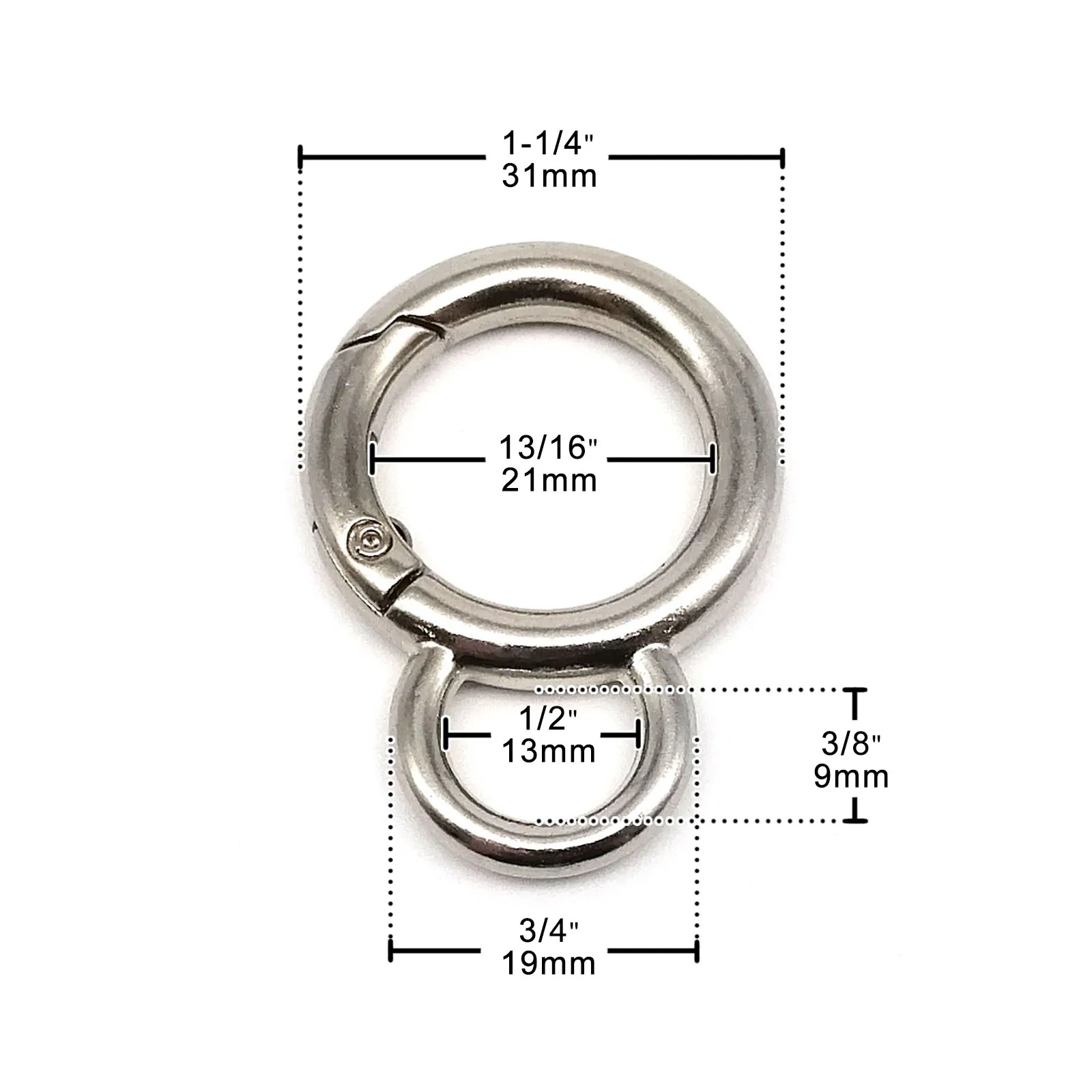 1/2/5 stücke Frühling Tor Doppel O Ring Öffnende Leder Tasche Gürtel Schnalle Gepäck Anhänger Hund kette Snap Verschluss Trigger ID 20mm – Detail 15